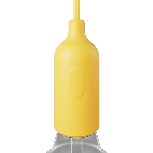 creative cables - Kit E27 Lampenfassung aus Silikon mit Schalter und verdeckter Zugentlastung - Gelb von creative cables