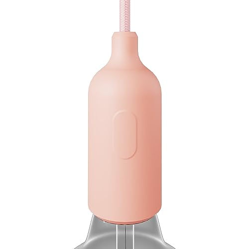 creative cables - Kit E27 Lampenfassung aus Silikon mit Schalter und verdeckter Zugentlastung - Lachs von creative cables