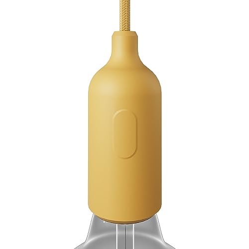 creative cables - Kit E27 Lampenfassung aus Silikon mit Schalter und verdeckter Zugentlastung - Senf von creative cables