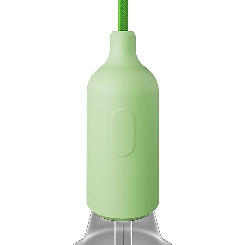 creative cables - Kit E27 Lampenfassung aus Silikon mit Schalter und verdeckter Zugentlastung - Zartes Grün von creative cables