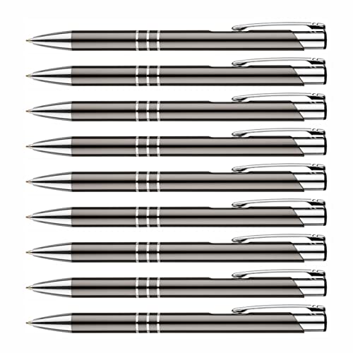 creativgravur - hochwertige Metall Kugelschreiber - Premium Kulli für weiches und elegantes Schreiben - Druckkugelschreiber mit blauer Mine, Menge:100 Stück, Farbe:Anthrazit von creativgravur