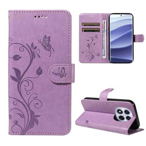 Handyhülle für Xiaomi Redmi Note 14 Pro 5G/Note 14 Pro Plus 5G/ Poco X7 5G (Nicht für 4G), PU Leder Flip Hülle, Standfunktion und Kartenfach Schutzhülle für Xiaomi Redmi Note 14 Pro 5G (Violett) von crisant