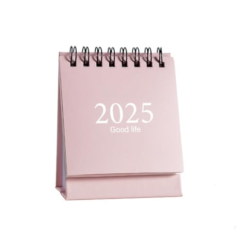 croselyu Tischkalender 2022, einfacher einfarbiger Cartoon-Mini-Kalender, kreative Schreibtisch-Dekoration, tragbar, klein, Kalender, 9,5 x 7,5 cm (Pink) von croselyu