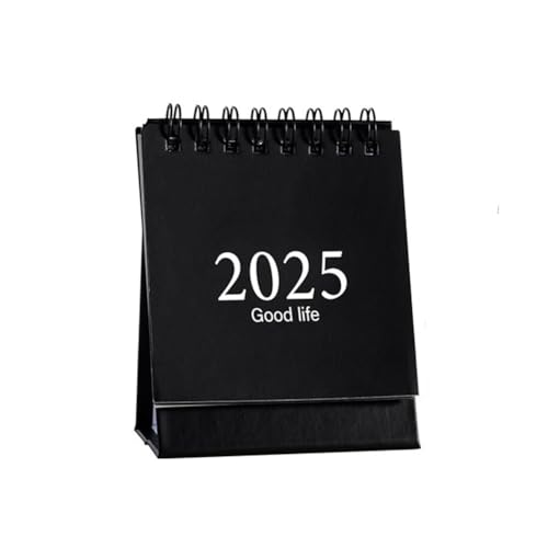 croselyu Tischkalender 2022, schlicht, einfarbig, Cartoon-Mini-Kalender, kreative Schreibtisch-Dekoration, tragbar, klein, Kalender, 9,5 x 7,5 cm (schwarz) von croselyu