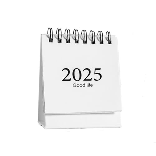 croselyu Tischkalender 2024, einfacher einfarbiger Cartoon-Mini-Kalender, kreative Schreibtisch-Dekoration, tragbar, klein, Kalender, 9,5 x 7,5 cm (weiß) von croselyu