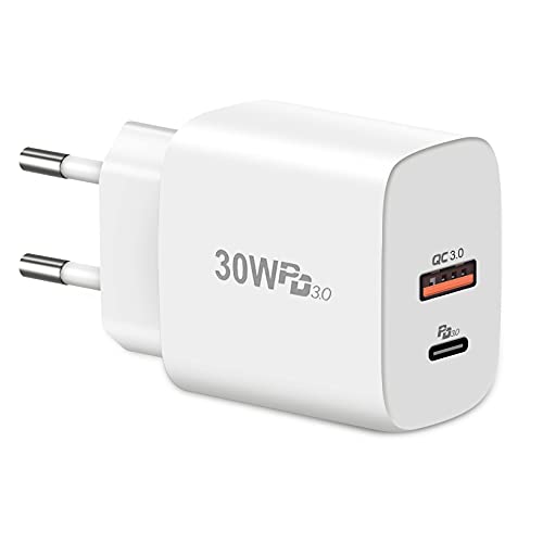 30W USB C Ladegerät,Cshare USB C Netzteil PD 3.0 Schnellladegerät für Google Pixel 9 Pro,iPhone 15 Pro Max, Google Pixel 9Pro/9/9Pro XL/8 Pro/8/7 Pro/6 Pro/6a, Samsung Galaxy,Dual Port Wandladegerät von cshare