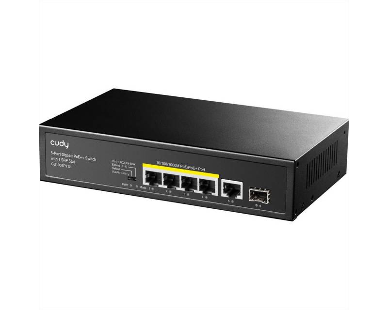 cudy GS1005PTS1 5-Port Gigabit PoE+ Switch 1 SFP Port 120W Netzwerk-Switch von cudy