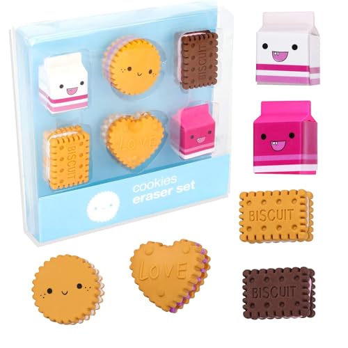 6 stücke Box verpackt Nette Kawaii Cookies Radiergummis, Keks Radiergummis Schule Schreibwaren Kreative für Studenten von cuhostki