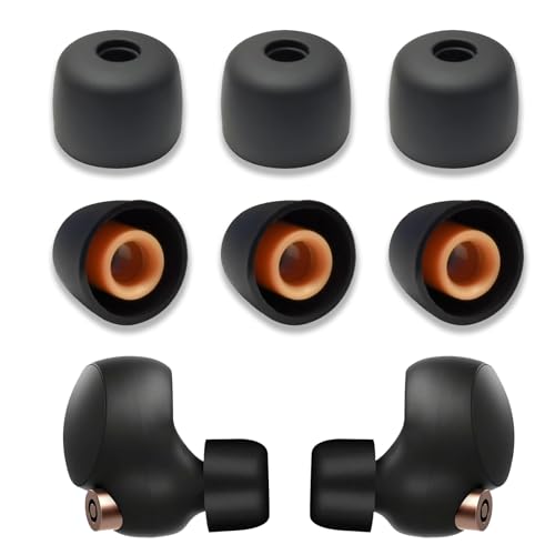 Qualität Ersatz Memory Foam Earbuds, 3 Pairs Ohrpolster Kompatibel Mit Sony, Noise Isolating Gepolsterte Ohrstöpsel In-Ear Kopfhörer(Schwarz) von cuhostki