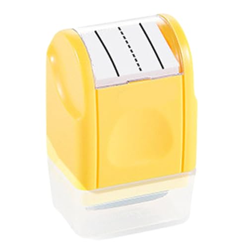 curfair Line Stamp Roller with 100 Meters of Drawn Lines Dash Handwriting Practice Self-inking Refillable Ink 100m Length Easy Drawing Versatile Improvement Yellow von curfair