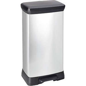 curver DECOBIN SLIM BIN Mülleimer 50,0 l silbermetallic von curver