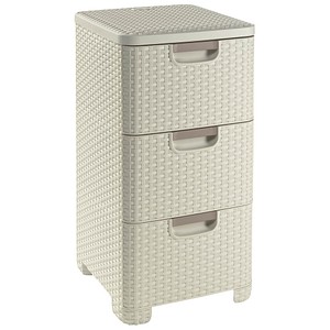 curver STYLE Aufbewahrungsboxen 3x 14,0 l creme 32,8 x 37,8 x 60,0 cm von curver