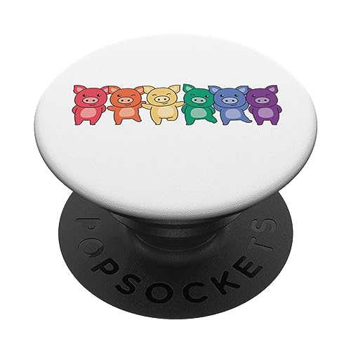 Regenbogen Flagge Pride Monat LGBTQ Regenbogen Schwein PopSockets mit austauschbarem PopGrip Regenbogen Flagge Pride Monat LGBTQ Regenbogen Schwein PopSockets mit austauschbarem PopGrip von cute animals LGBTQ+ Pride Month