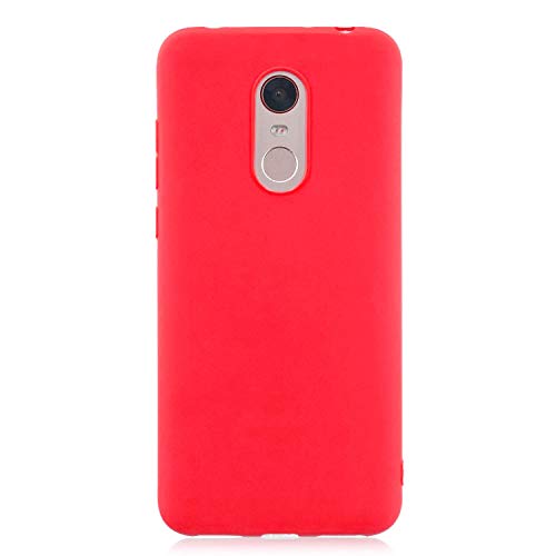 cuzz Kompatibel mit Xiaomi Redmi 5 Plus Hülle Case Silikon Schutzhülle Handyhülle,Outdoor Stoßfest Schutzhülle Schmaler Telefonschutz,Staub und Scratch-Stoßfest-Rot von cuzz