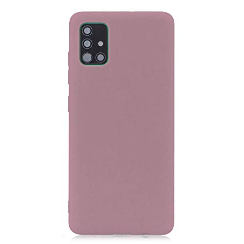 cuzz Samsung Galaxy A41 Hülle Case+{1 x Panzerglas Schutzfolie} Silikon Schutzhülle Handyhülle,Outdoor Stoßfest Schutzhülle Schmaler Telefonschutz,Staub und Scratch-Stoßfest-Dunkelrosa von cuzz