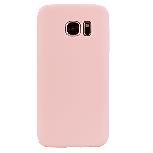 cuzz Samsung Galaxy S6 Hülle Case+{1 x Panzerglas Schutzfolie} Silikon Schutzhülle Handyhülle,Outdoor Stoßfest Schutzhülle Schmaler Telefonschutz,Staub und Scratch-Stoßfest-Pink von cuzz