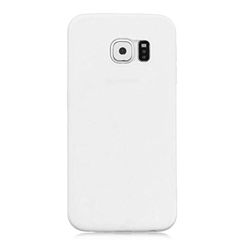 cuzz Samsung Galaxy S6 Hülle Case Silikon Schutzhülle Handyhülle,Outdoor Stoßfest Schutzhülle Schmaler Telefonschutz,Staub und Scratch-Stoßfest-Weiß von cuzz