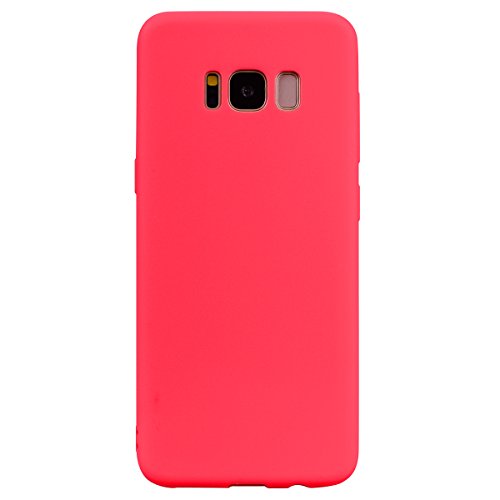 cuzz Samsung Galaxy S8 Hülle Case Silikon Schutzhülle Handyhülle,Outdoor Stoßfest Schutzhülle Schmaler Telefonschutz,Staub und Scratch-Stoßfest-Rot von cuzz