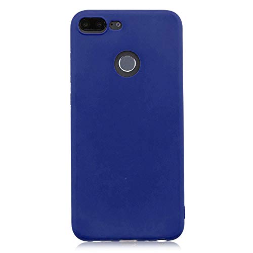 cuzz Schutzhülle für Huawei Honor 9 Lite + (1 Stück Displayschutzfolie aus Hartglas) einfarbig, Premium, flexibel, Silikon, TPU, dünn, ultradünn, rutschfest, stoßfest, dunkelblau von cuzz