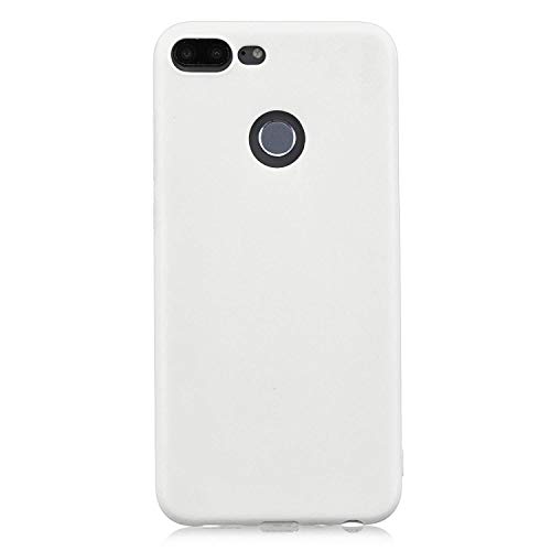 cuzz Schutzhülle für Huawei Honor 9 Lite + (1 Stück Displayschutzfolie aus Hartglas), einfarbig, Premium, flexibel, Silikon, TPU, dünn, ultradünn, rutschfest, stoßfest, Schutzhülle (weiß) von cuzz