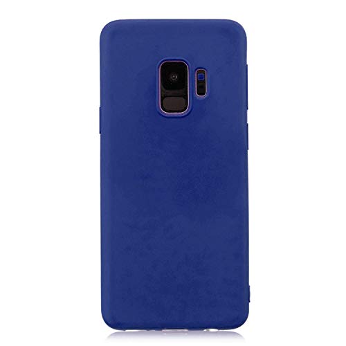 cuzz Schutzhülle für Samsung Galaxy S9 + (1 x Displayschutzfolie aus Hartglas), einfarbig, Premium, flexibel, Silikon, TPU, ultradünn, leicht, rutschfest (Dunkelblau) von cuzz