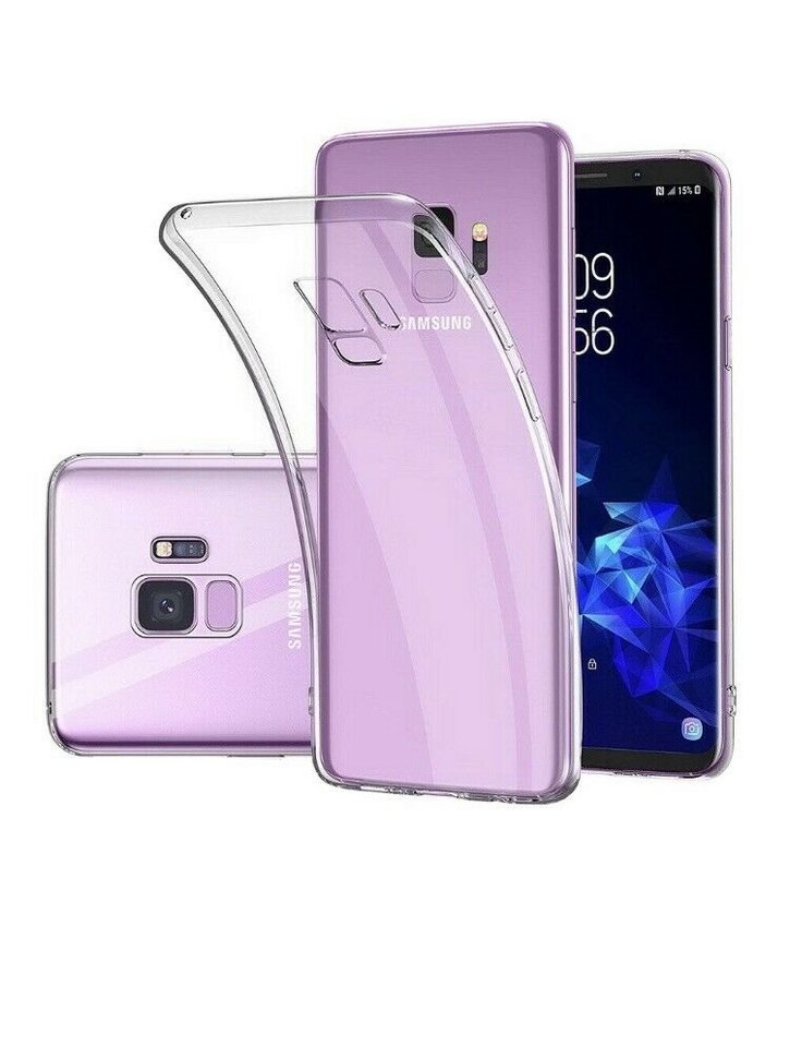 cwonlineshop Handyhülle Handy Hülle für Samsung Galaxy S9 Plus Schutzhülle Silikon Cover Transparente Handyhülle von cwonlineshop