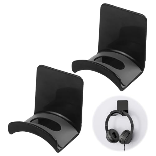 cxxtkcxxlc 2 Stück Headset Halterung, mit Starkem Klebeband, Praktischer und Premium, Wandhalterung Kopfhörer Halter für Gaming-Headsets und Ohrhörer (Schwarz) von cxxtkcxxlc