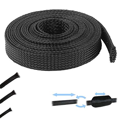 1M KABELSCHLAUCH GEWEBESCHLAUCH GEFLECHTSCHLAUCH KABELSCHUTZ POLYESTER PET ISOLIER MOPED MOTORRAD AUTO MOFA (3mm > 6mm) von cyclingcolors