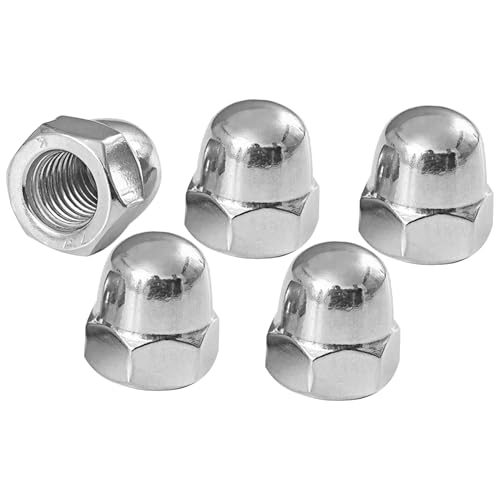 cyclingcolors 5x Hutmuttern Hutmutter Edelstahl A2 DIN 1587 Sechskant Blindmuttern für Schrauben Bolzen Sicherungsmuttern mit metrischem Gewinde, M18 von cyclingcolors