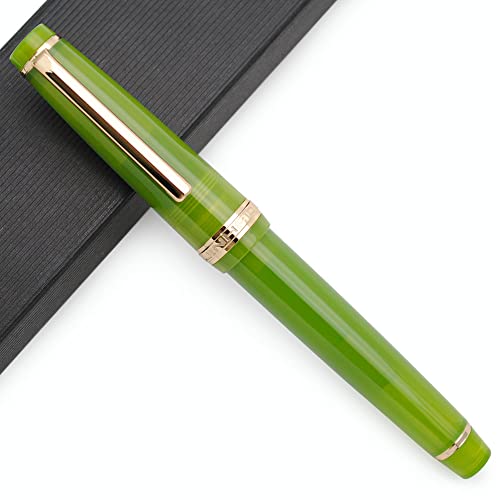 JINHAO 82 Acryl Füllfederhalter mit Iridium Feder (Feine Feder, Transparent Avocado Grün mit Gold Clip) von czxwyst