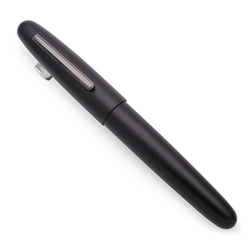 JINHAO 9056 Füllfederhalter aus Naturholz Handgefertigter Tintenstift (Ebenholz mit Schwarz Clip, Mittlere Feder 0,7mm) von czxwyst
