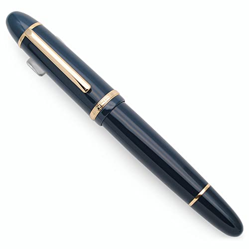 JINHAO X159 Harz Füllfederhalter mit Tinte Konverter (Extrafeine Feder, Dunkelblau mit Gold Clip) von czxwyst