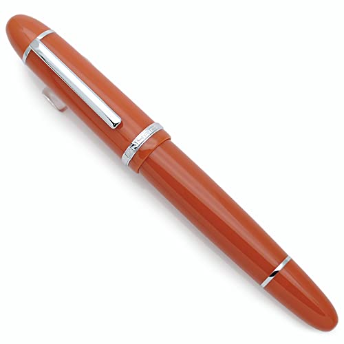 JINHAO X159 Harz Füllfederhalter mit Tinte Konverter (Extrafeine Feder, Orange Rot mit Silbernem Clip) von czxwyst