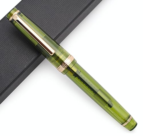 Jinhao 82 Füllfederhalter, transparent, olivgrün, feine Feder, 0,5 mm von czxwyst