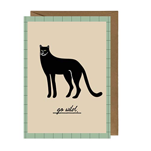 dabelino® Vegane Grußkarte: Panther - go wild (Geburtstag, Öko-Geburtstagskarte,nachhaltig, umweltfreundlich, V-Label, Recycling, Blauer Engel zertifiziert) von dabelino