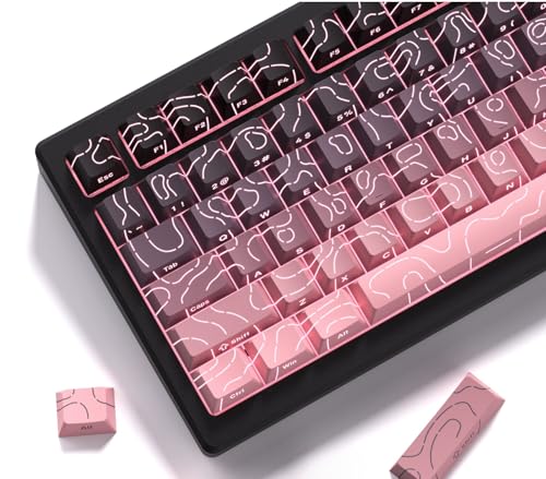 dagaladoo Topografische Tastenkappen-Sets mit Hintergrundbeleuchtung, Farbverlauf, Tastaturtasten, seitlich bedruckte Tastenkappen, Kirsch-Profil für mechanische Tastaturen mit 61/64/66/68/71/75/84/87 dagaladoo Topografische Tastenkappen-Sets mit Hintergrundbeleuchtung, Farbverlauf, Tastaturtasten, seitlich bedruckte Tastenkappen, Kirsch-Profil für mechanische Tastaturen mit 61/64/66/68/71/75/84/87 von dagaladoo