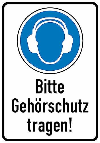 Bitte Gehörschutz tragen Aufkleber Vinyl Sicherheitsaufkleber Schutzbrille Selbstklebende Karte Sticker TK-100 von daged