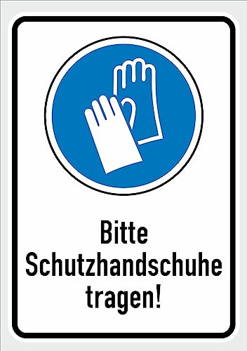 Bitte Schutzhandschuhe tragen Aufkleber Vinyl Sicherheitsaufkleber Schutzbrille Selbstklebende Karte Sticker TK-094 von daged