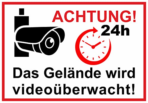 Daged Das Gelände wird Videoüberwacht Aufkleber Vinyl Sicherheitsaufkleber Alarmanlage Selbstklebende Karte Sticker TK- 046 von daged