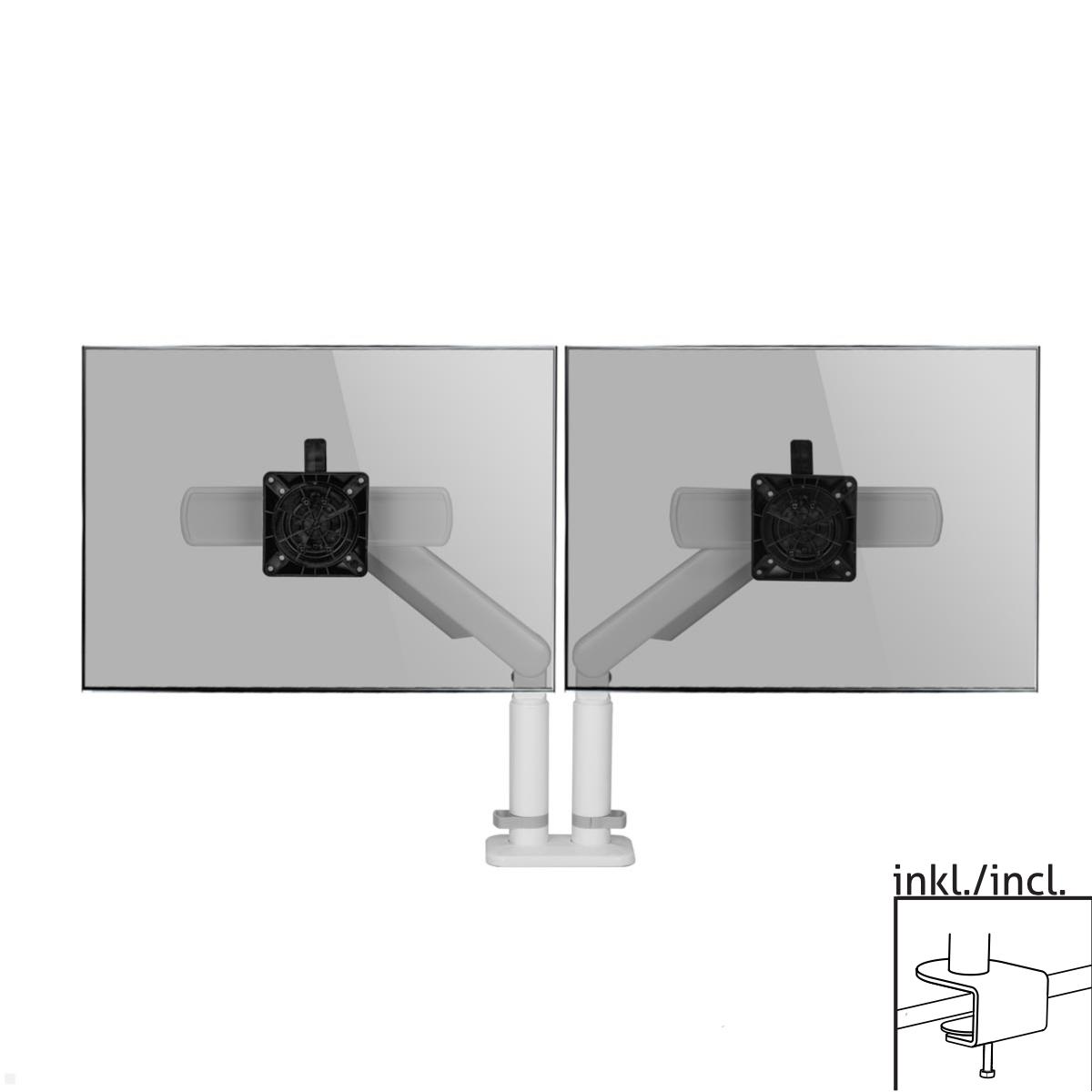 Dataflex Viewprime Dual Monitor Tischhalterung mit Tischklemme, wei? von dataflex