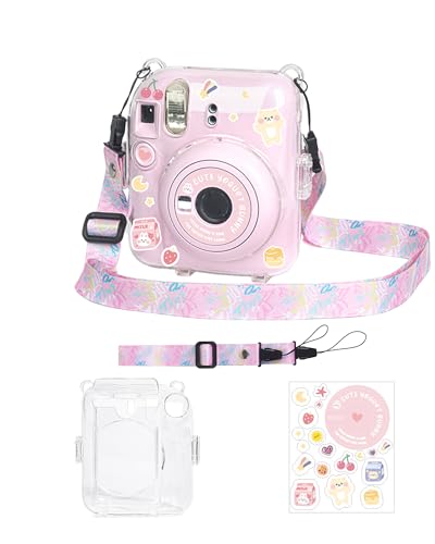 Gehäuse für Instax Mini 12, daunke PC Clear Cover, mit Aufkleber und Foto-Aufbewahrung Tasche & Armband,Anti-Drop,stoßfest, Kratzfest,tragbar, 3 Stück Set Gehäuse für Instax Mini 12, daunke PC Clear Cover, mit Aufkleber und Foto-Aufbewahrung Tasche & Armband,Anti-Drop,stoßfest, Kratzfest,tragbar, 3 Stück Set von daunke