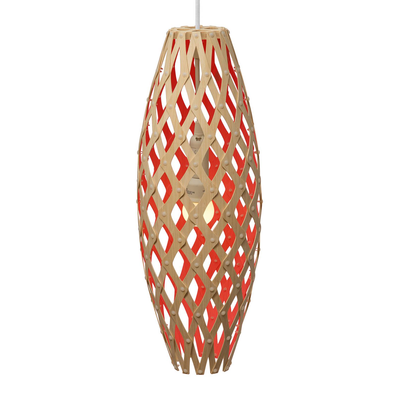 david trubridge Hinaki Hängelampe 50 cm bambus-rot von david trubridge