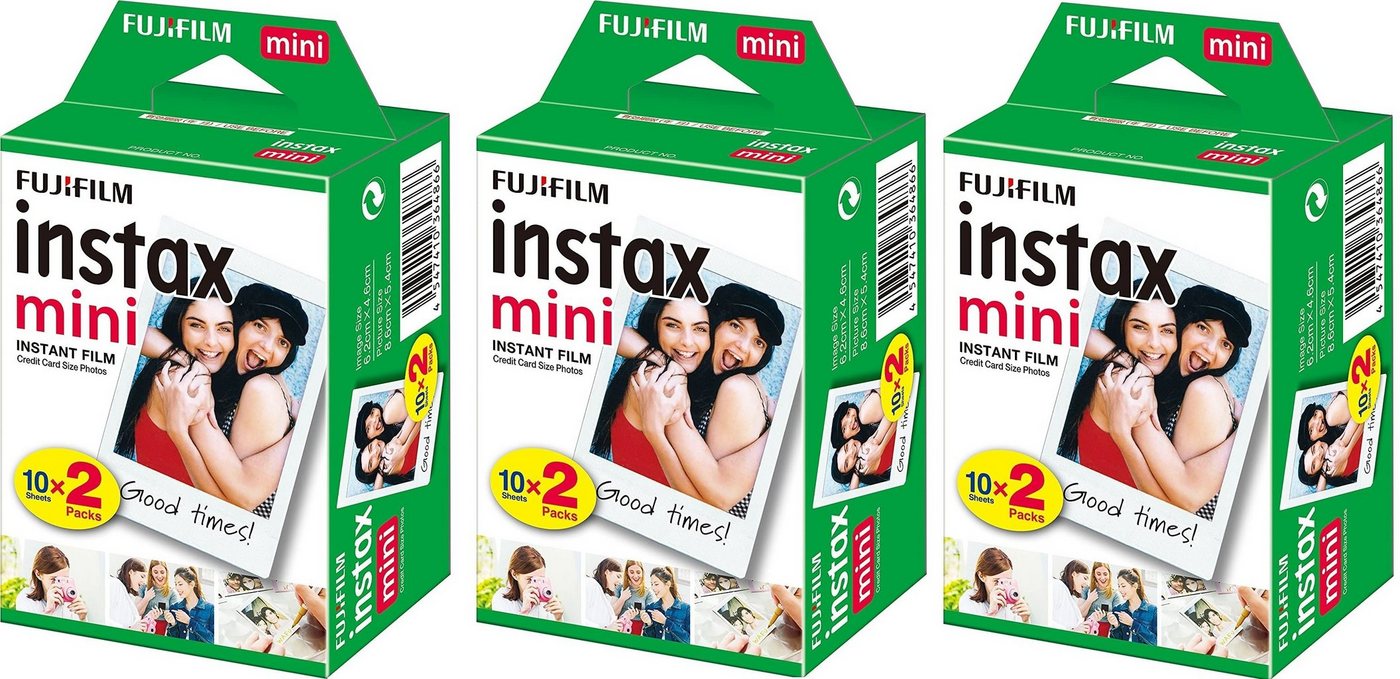 dawecom-24 3x Fujifilm Instax Mini Instant Film Doppelpack - 6x10 Aufnahmen für Sofortbildkamera von dawecom-24