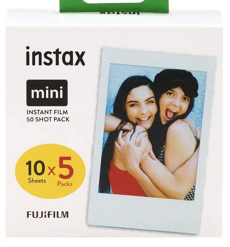 dawecom-24 Fujifilm Instax Mini Instant Film Pack, 5 x 10 = 50 Bilder Fotos für Sofortbildkamera von dawecom-24