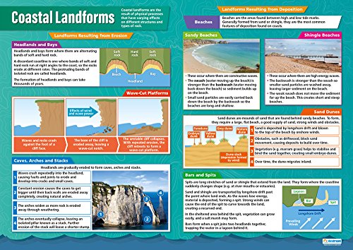 Daydream Education „Coastal Landforms“-Poster, Geographie-Poster, laminiertes glänzendes Papier, 850 mm x 594 mm (A1) (englische Version) von daydream