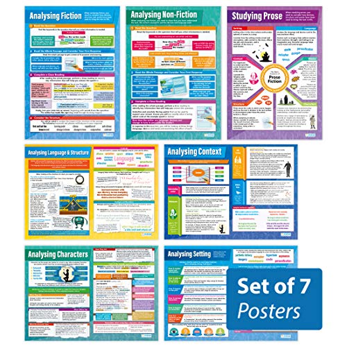 Daydream Education Analysing Texts – Set mit 7 englischen Postern | laminiertes Hochglanzpapier mit 850 mm x 594 mm (A1) | Sprachunterricht Poster | Bildungstabellen von daydream