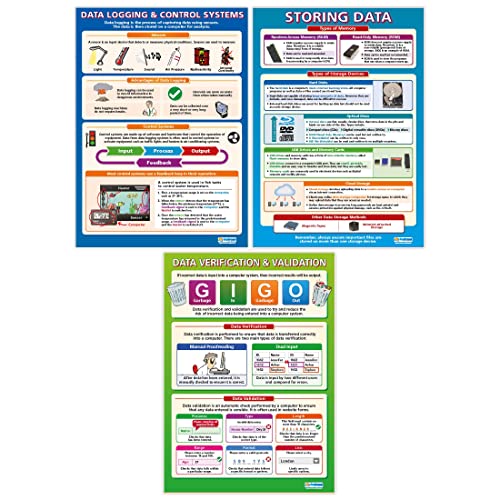 Daydream Education Daten-Poster, ICT-Poster, laminiertes Glanzpapier, 850 mm x 594 mm (A1), Informationsposter für das Klassenzimmer, Lernposter (evtl. nicht in deutscher Sprache) von daydream