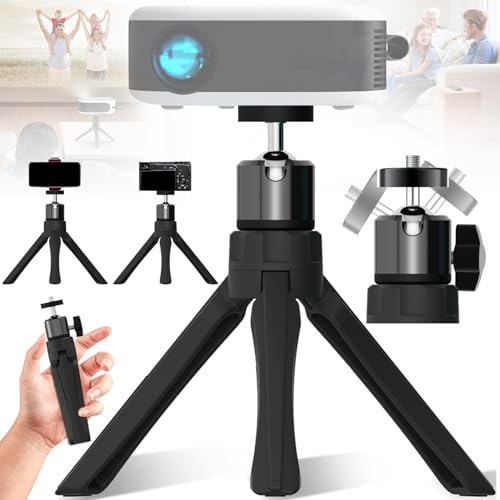 dcas Projektor Mini Tischstativ, 360° Projektor Mini Tripod, Mit 1/4'' Schraube Mini Tripod, Tragbares Mini Stativ, Mini Kamera Stativ, Einstellbar Mini Tripod, Mini Tripod Met Kugelkopf (Tragend 2kg) von dcas