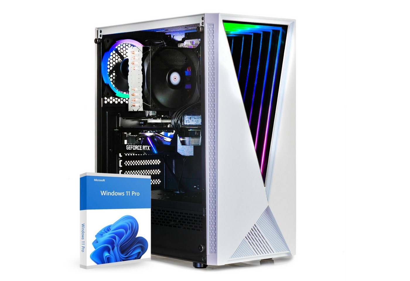 dcl24.de RGB Gaming-PC (Intel Core i9 11900KF, RTX 4060, 32 GB RAM, 1000 GB SSD, Luftkühlung, WLAN, Windows 11 Pro) von dcl24.de