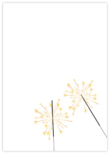 DIN A4 Briefpapier Silvester - Papier Sylvester-Party - 20 Blatt - Motiv Nr. 012 | 80g/m² von deLuxeTuning.de